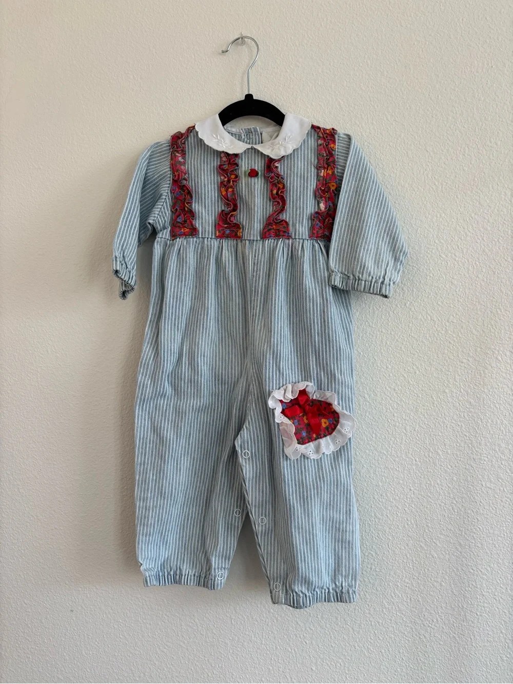vintage hopscotch pinstripe romper 12-24 months